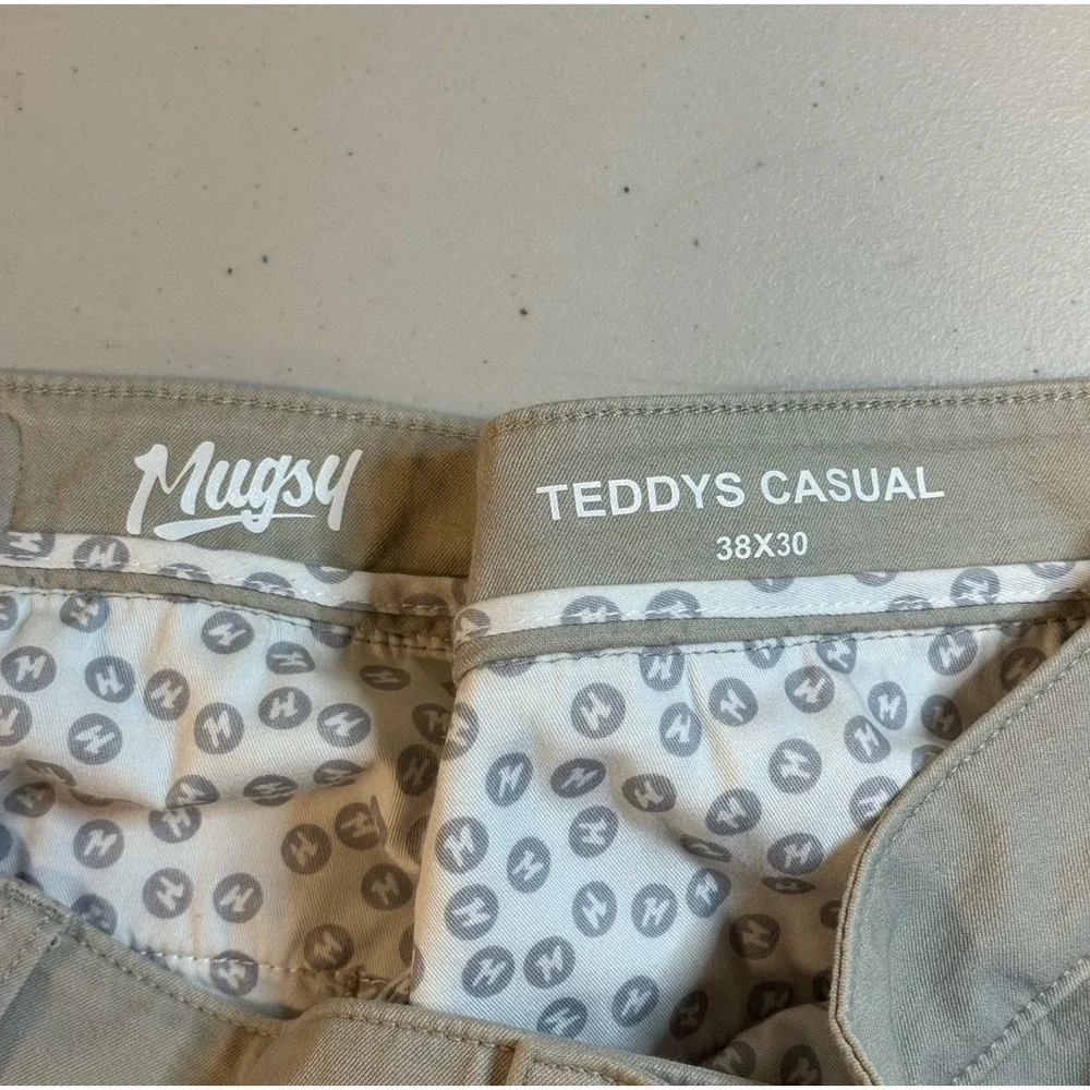 Mugsy Jeans Beige Teddys Casual Work Stretch Chino Pants Trousers Men's‎ 38x30
